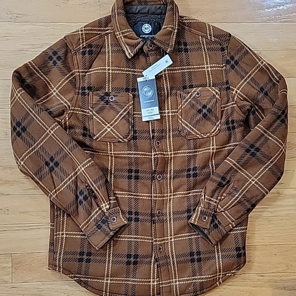 Weatherproof Other - Weatherproof Shacket Men's Size Small Color Plaid Brown/Blue